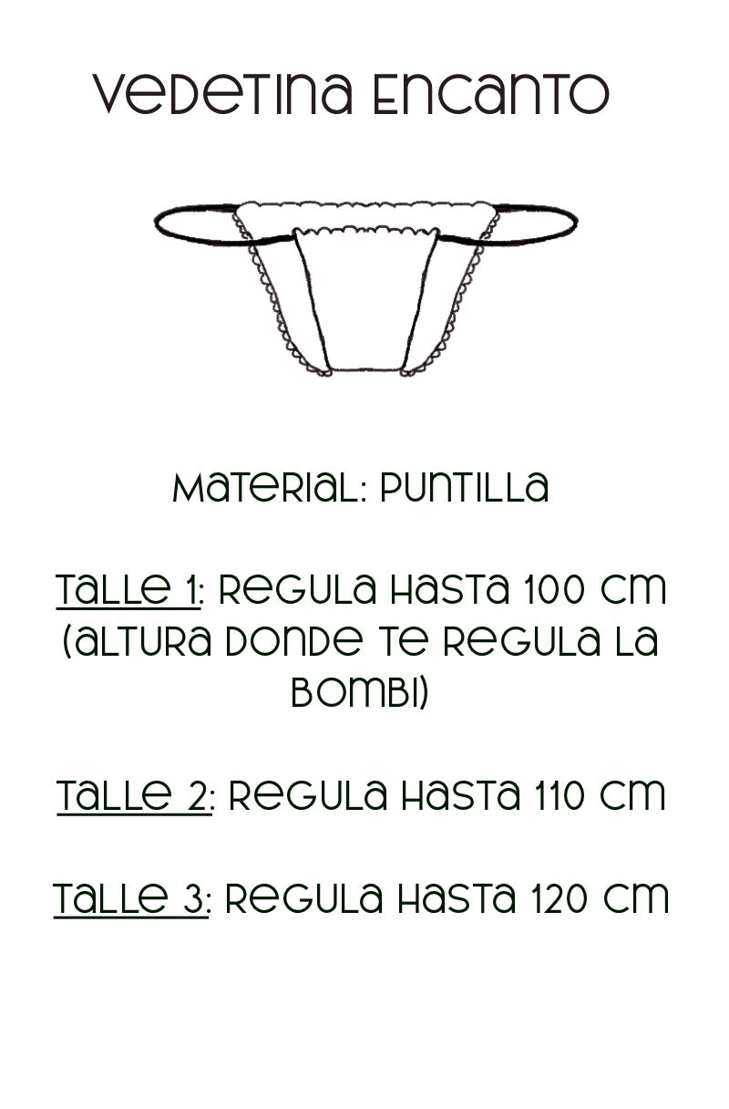 Guía de talles vedetina Encanto Puntilla Azul – Qué Tupé