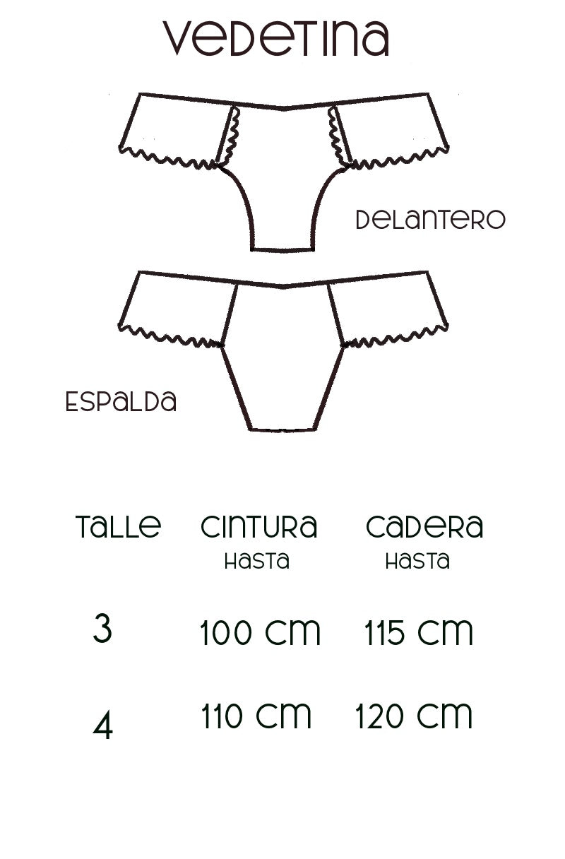 Guía de talles bombacha vedetina broderie – Qué Tupé