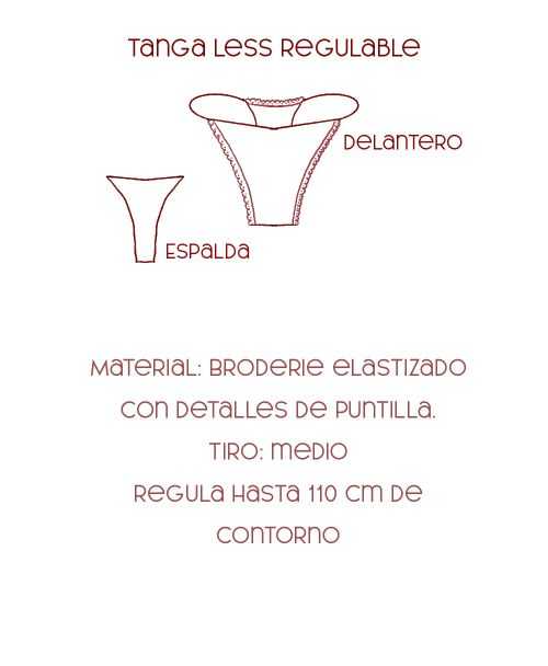 Bombacha Tanga Broderie Rosa