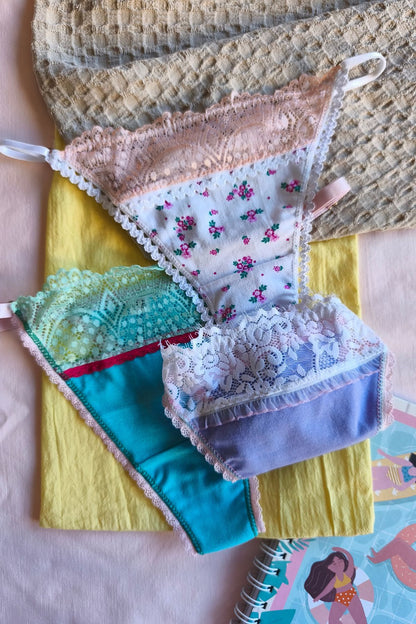 Pack x3 tangas less regulables algodón con puntilla de colores – Qué Tupé