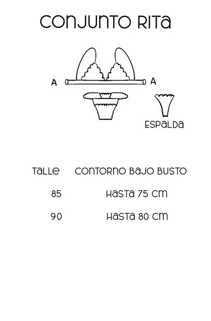 Guía de talles Conjunto Triangulito puntilla negro – Qué Tupé
