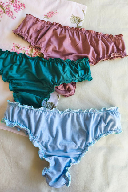 Pack x3 bombachas fru fru Pradera colores celeste verde inglés granate – Qué Tupé