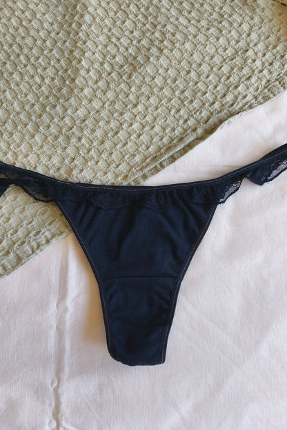 Tanga less algodón negro premium delantero – Qué Tupé