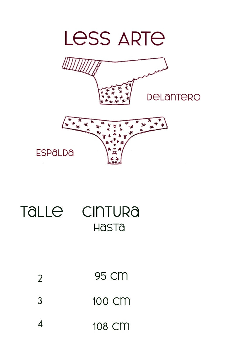 Tabla de medidas less tiro medio florcitas