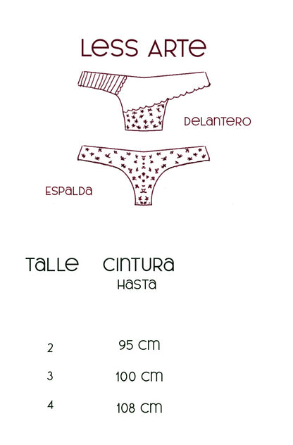 Tabla de medidas less tiro medio florcitas