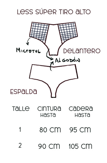 Tabla de medidas less tiro alto algodón florcitas azules