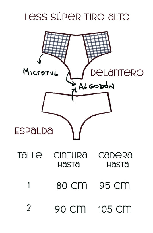 Tabla de medidas less tiro alto algodón florcitas azules