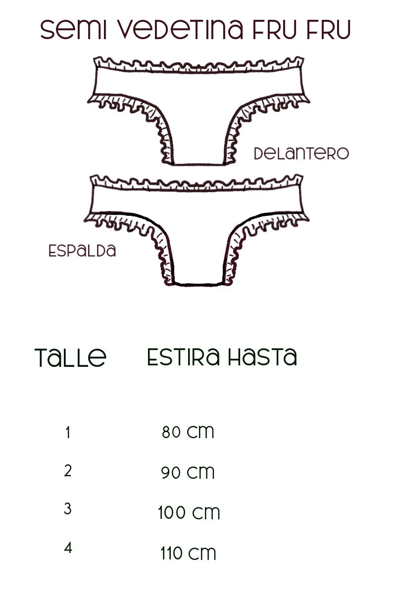 Guía de talles Pack Fru Fru Broderie talle  4 – Qué Tupé