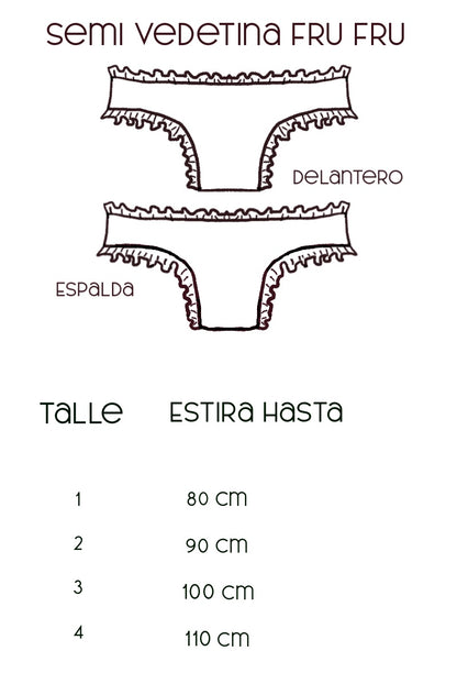 Guía de talles Pack Fru Fru Broderie talle  4 – Qué Tupé