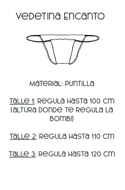 Guía de talles vedetina Encanto Puntilla Azul – Qué Tupé