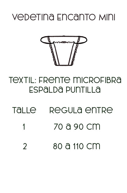 Guía de talles vedetina Encanto mini negra – Qué Tupé