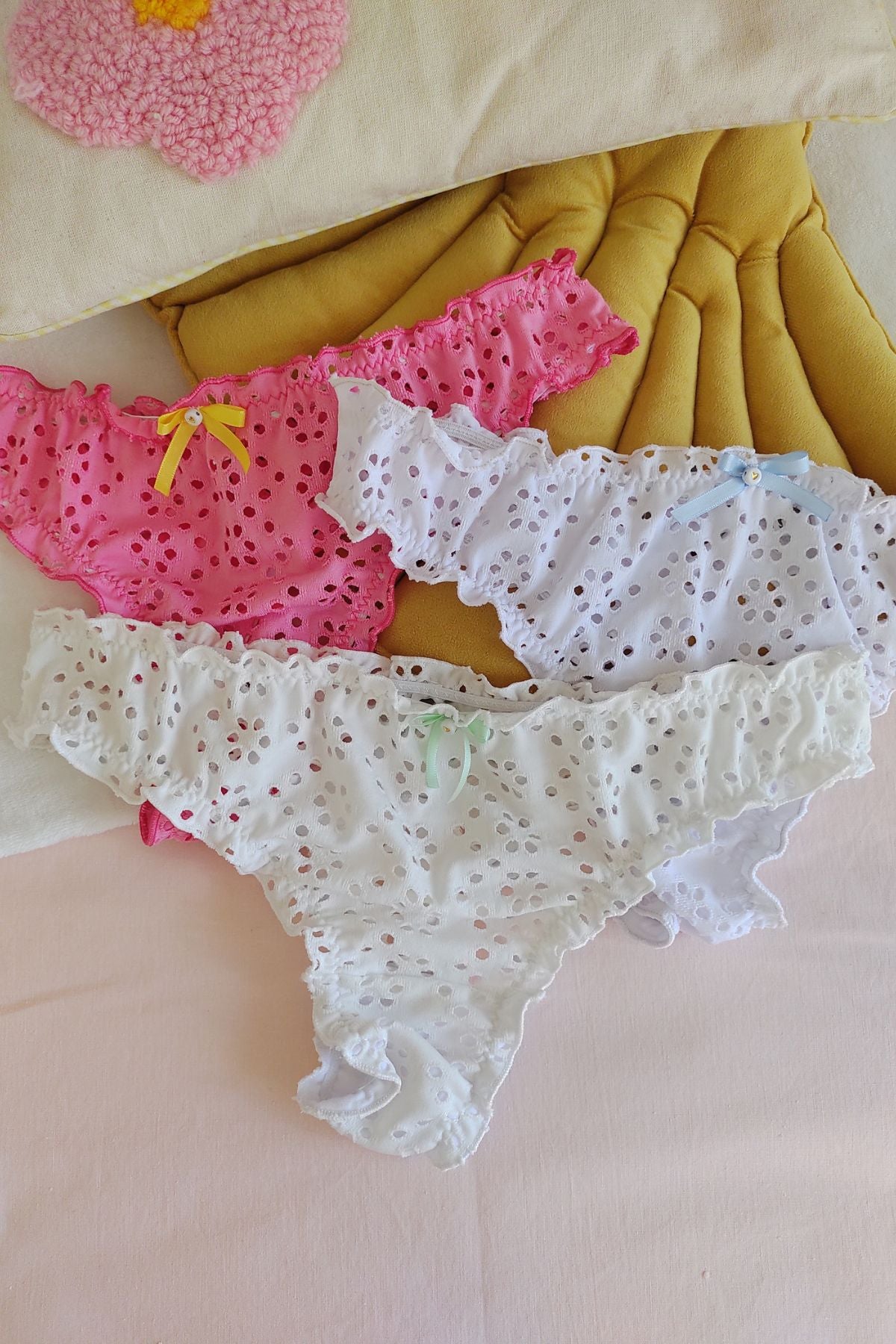 Set tres bombachas Fru Fru broderie – Qué Tupé