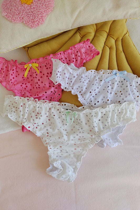 Set tres bombachas Fru Fru broderie – Qué Tupé