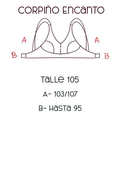 Guía de talles Corpiño Encanto talle 105 – Qué Tupé