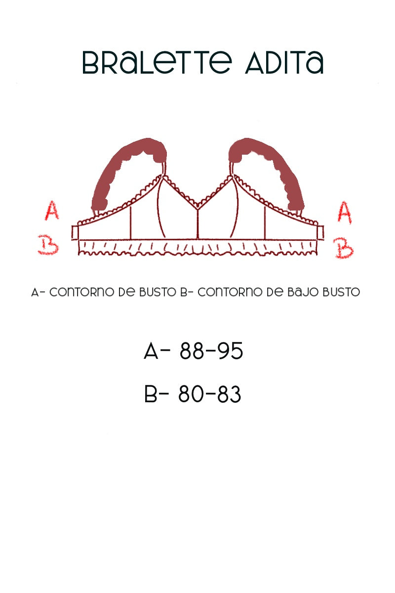 Guía de talles Bralette Ada verde agua – Qué Tupé